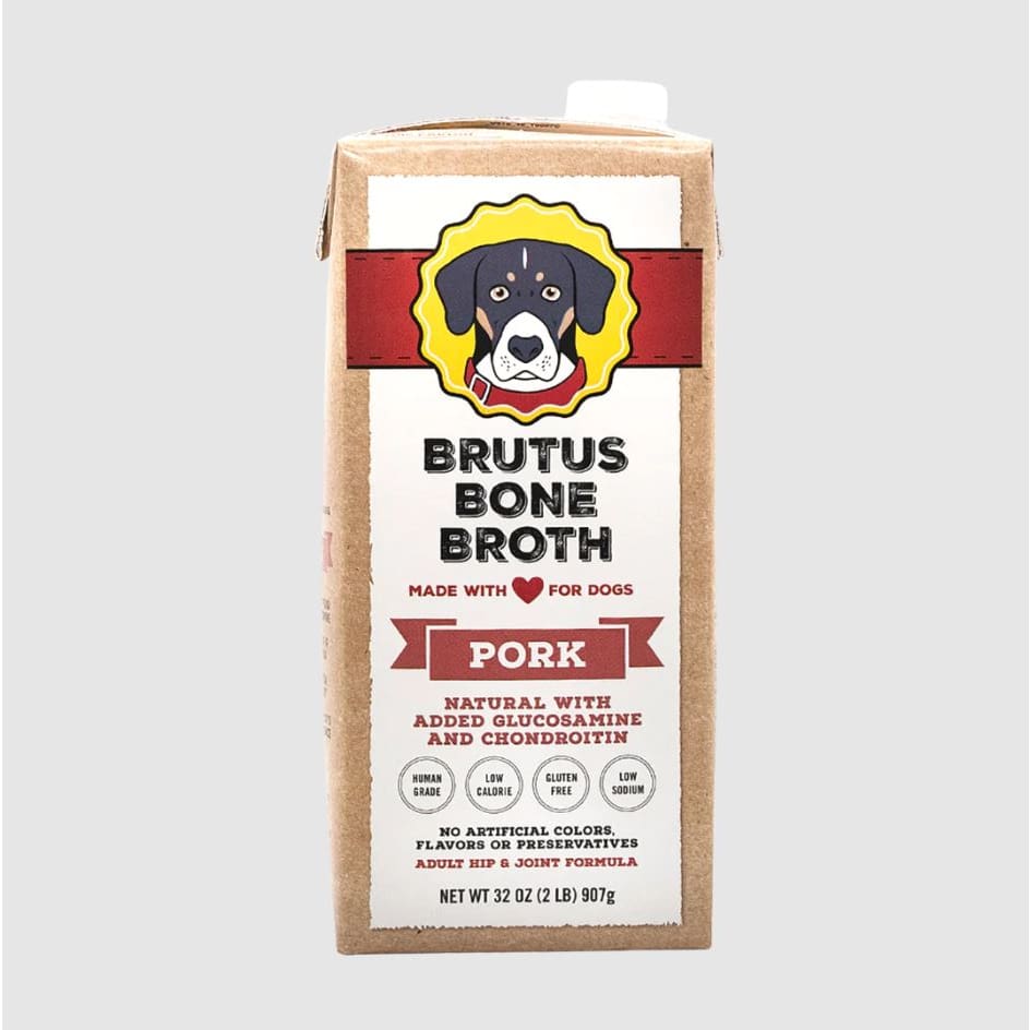 BRUTUS BROTH: Pork Bone Broth For Dogs 32 oz (Pack of 3) - Pet > Dog > Dog Food - BRUTUS BROTH