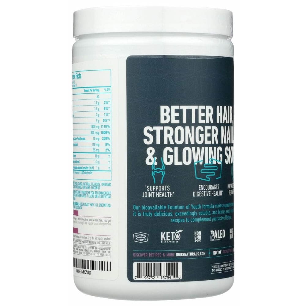 BUBS NATURALS Vitamins & Supplements > Miscellaneous Supplements BUBS NATURALS: Fountain Of Youth Powder, 10.16 oz