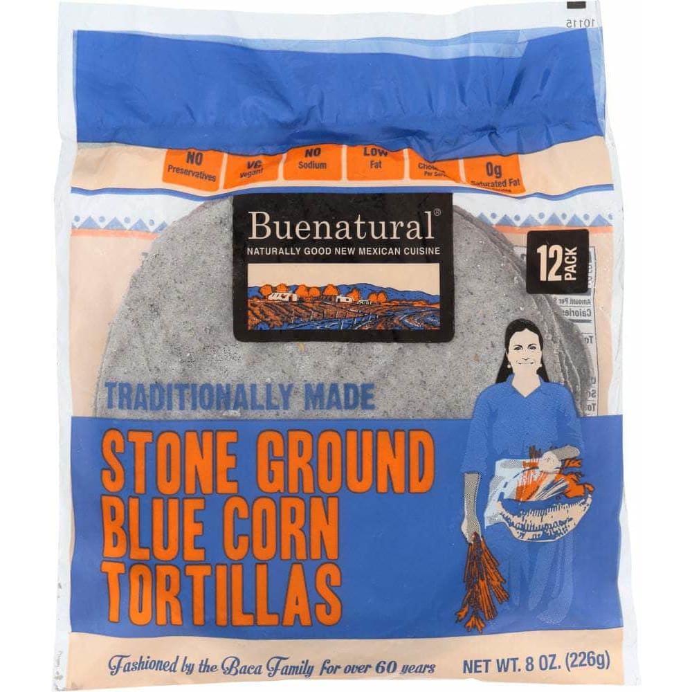Buenatural Buenatural Stoneground Blue Corn Tortillas, 8 oz