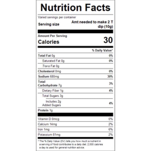 Bulk Foods Inc. Natural Perfect Hot Pepper Dip Mix No MSG Added* 5lb - Baking/Mixes - Bulk Foods Inc.