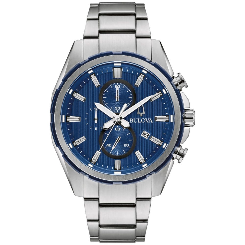 Bulova Mens 43mm Chronograph Stainless Steel Watch - Father’s Day Essentials - Bulova