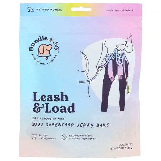 BUNDLE X JOY: Leash and Load Beef Jerky Superfood Bars 5 oz (Pack of 3) - Pet > Dog > Dog Food - BUNDLEXJOY