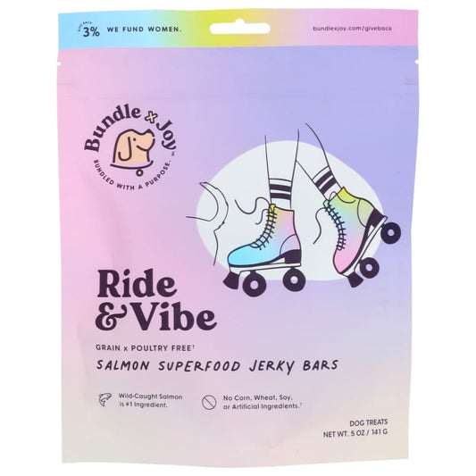 BUNDLE X JOY: Ride and Vibe Salmon Jerky Superfood Bars 5 oz (Pack of 3) - Pet > Dog > Dog Food - BUNDLEXJOY