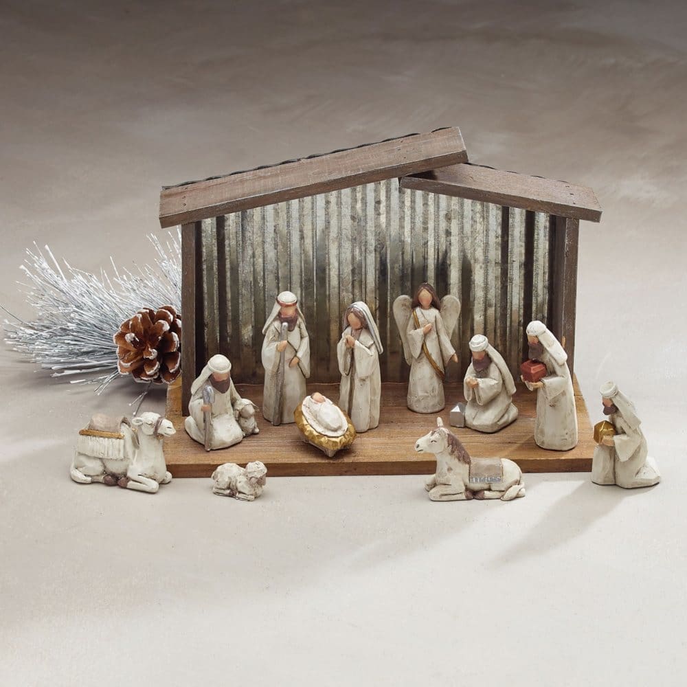 Burton + Burton 11 Piece Nativity Set - Indoor Holiday Decor - Burton