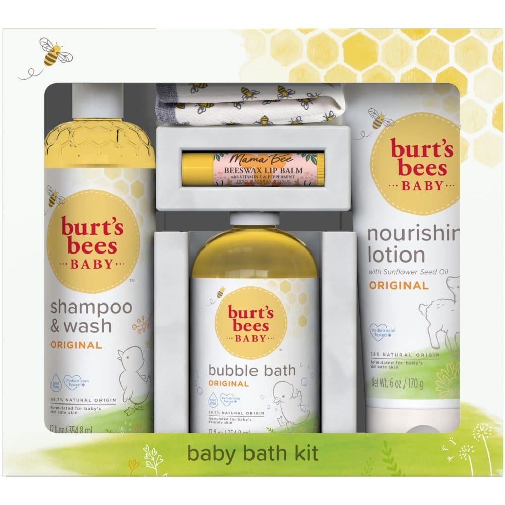 Burtâ€™s Bees Baby Bath Kit Gift Set 5 Pieces - Baby Health & Safety - Burtâ€™s