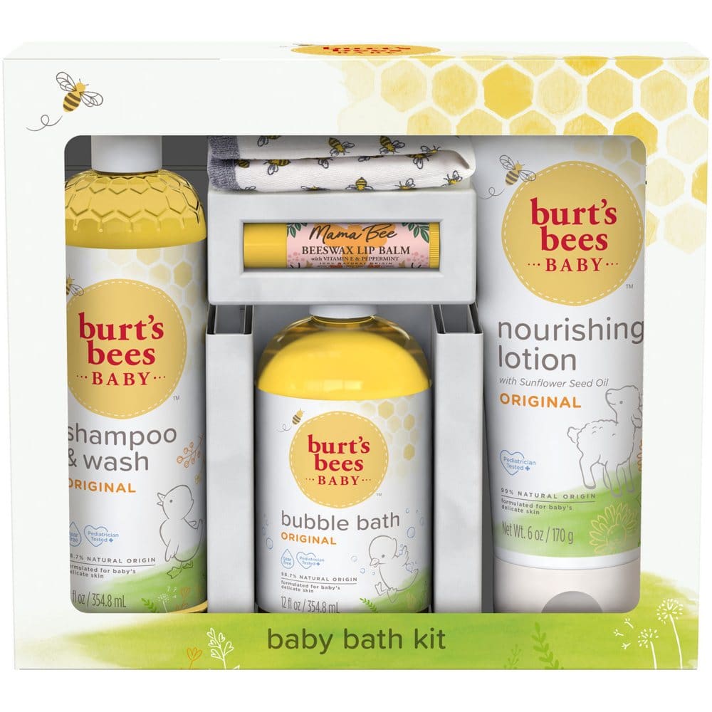 Burt’s Bees Baby Bath Kit Gift Set 5 Pieces - Baby Bath - Burt’s