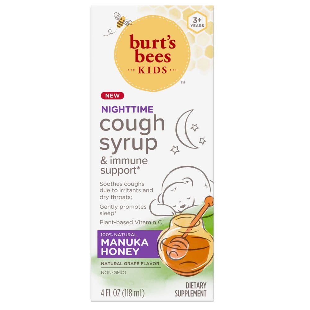 Burt’s Bees Kids Nighttime Cough Syrup Manuka Honey (4 fl. oz.) - Kids’ Health - ShelHealth