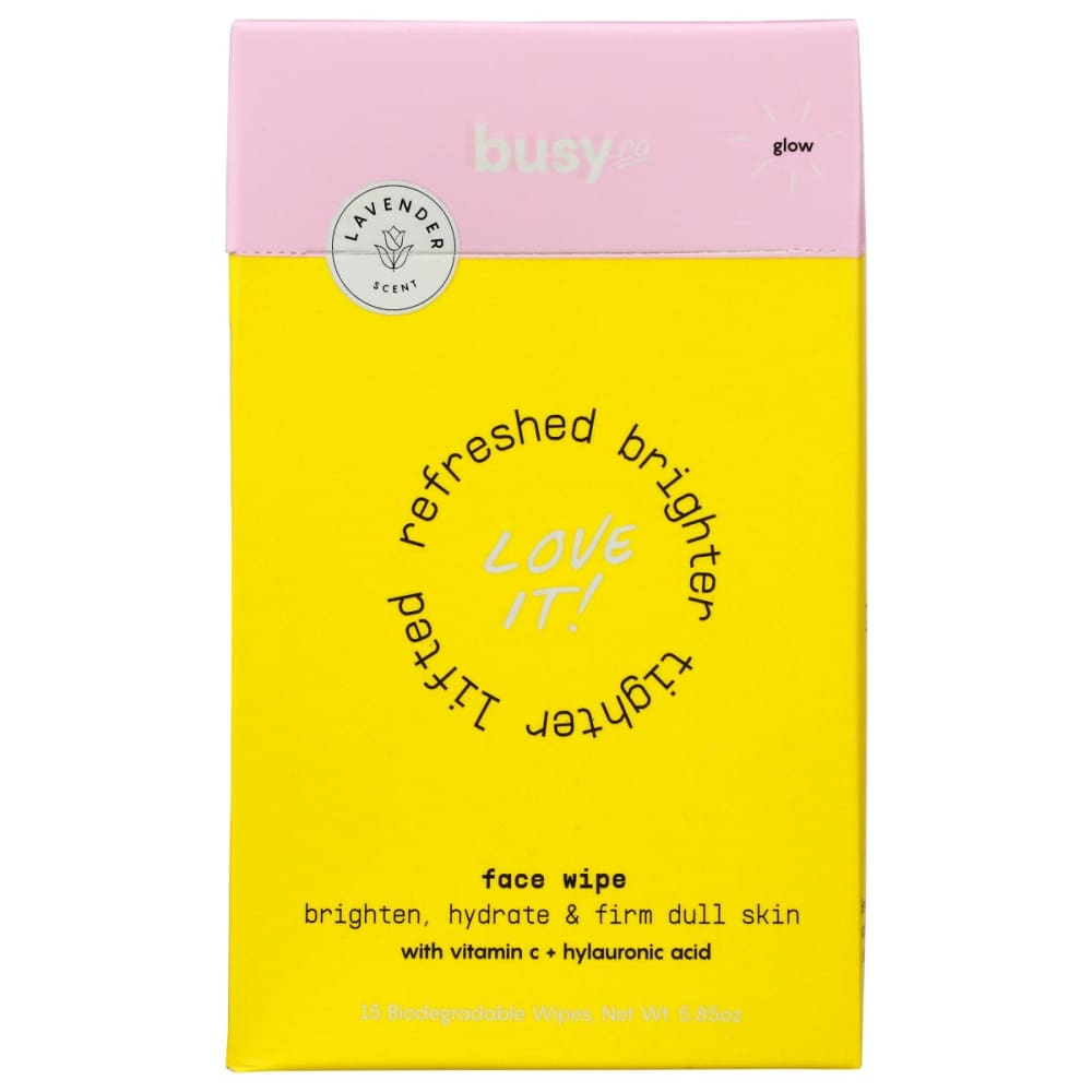 BUSY CO: Wipes Face Glow 15 pc - Beauty & Body Care > Skin Care > Facial Cleansers & Exfoliants - BUSY