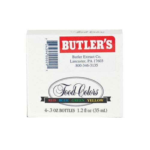 Butler’s Best Assorted Food Coloring (B,G,R,Y) 4-.3oz (Case of 12) - Baking/Food Coloring - Butler’s Best