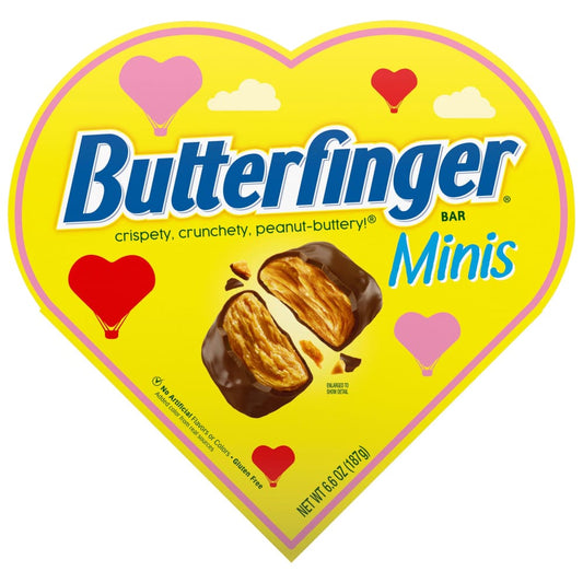 Butterfinger Minis Valentines Candy Bars Great Valentine’s Day Gifts for Kids 6.6 oz - Butterfinger