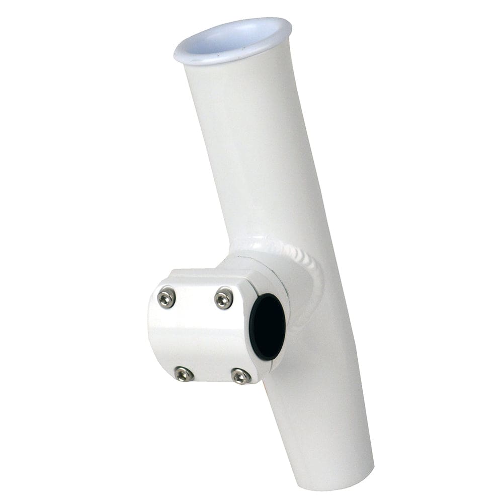 C.E. Smith Adjustable Mid Mount Rod Holder - 1-1/ 4 or 1-5/ 16 OD - White Powder Coat Aluminum w/ Sleeve & Hex Key - Hunting & Fishing | Rod