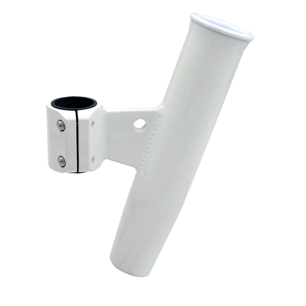 C.E. Smith Aluminum Vertical Clamp-On Rod Holder 1-2/ 3 OD White Powdercoat w/ Sleeve - Boat Outfitting | Rod Holders - C.E. Smith