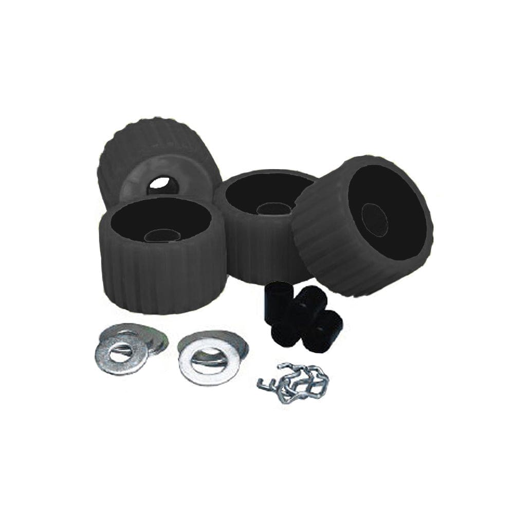 C.E. Smith Ribbed Roller Replacement Kit - 4 Pack - Black - Trailering | Rollers & Brackets - C.E. Smith