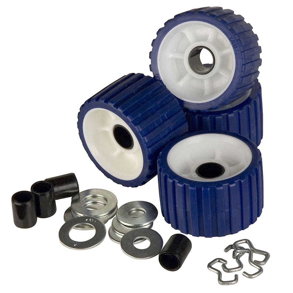 C.E. Smith Ribbed Roller Replacement Kit - 4-Pack - Blue - Trailering | Rollers & Brackets - C.E. Smith