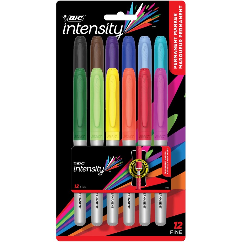 Permanent Markers Fine Asst 12Ct Intensity (Pack of 3)