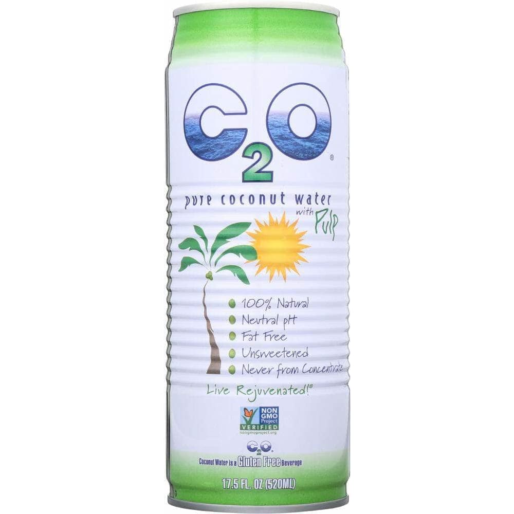 C2O C2O Pure Coconut Water With Pulp, 100%, 17.5 Oz