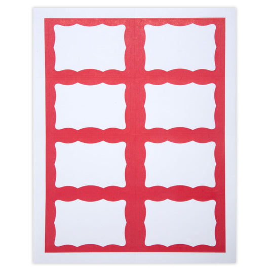 Adhesive Badge Red Border 200/Pk Printer Sheets