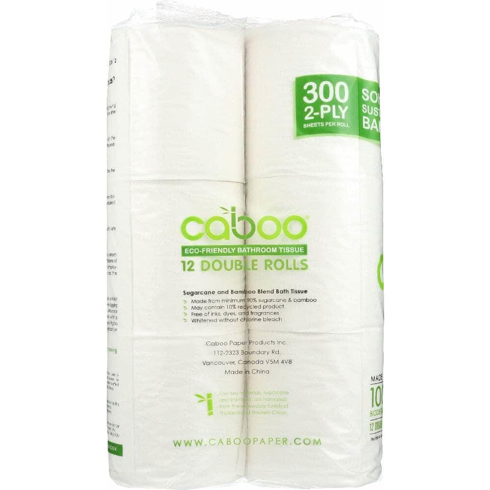 Caboo Caboo 2-Ply Bathroom Tissue 300 Sheets, 12 Rolls
