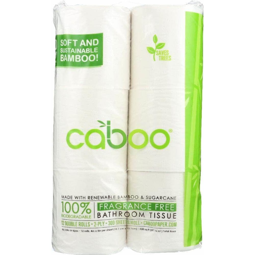 Caboo Caboo 2-Ply Bathroom Tissue 300 Sheets, 12 Rolls