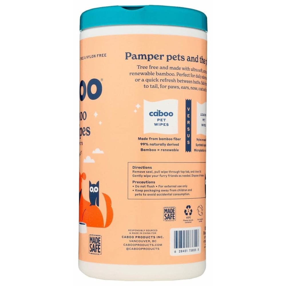CABOO Pet > Pet Care CABOO: Bamboo Pet Wipes, 70 ct