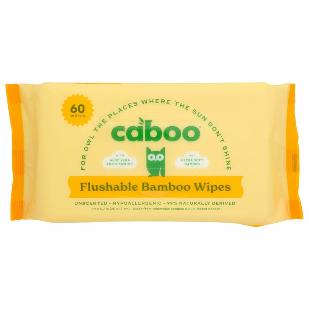 CABOO Home Products > Tissues & Paper Towels CABOO: Wipes Bamboo Flushable, 60 ct