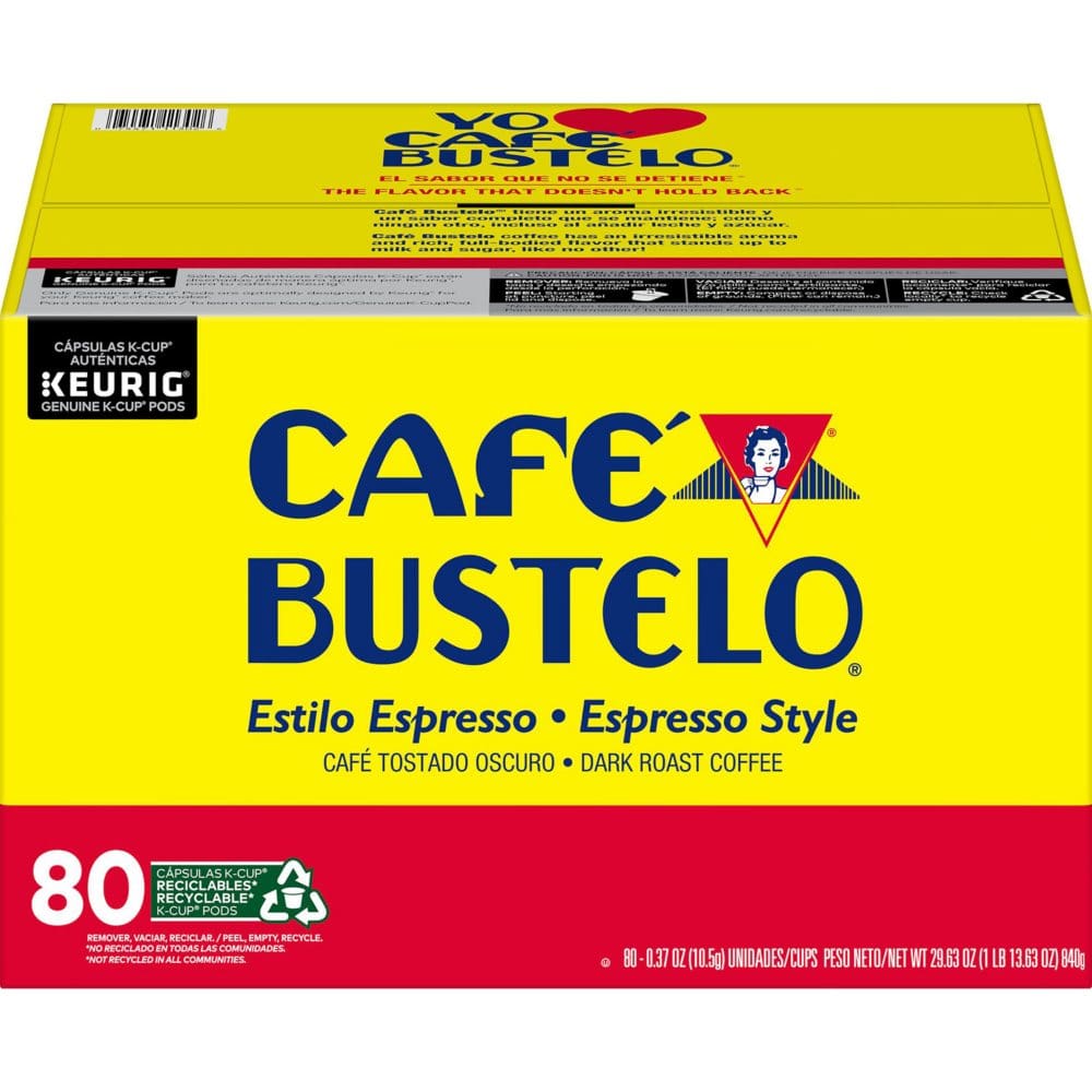 Café Bustelo Coffee K-Cups Espresso Style Dark Roast (80 ct.) - Smuckers Summer Coffee - Café