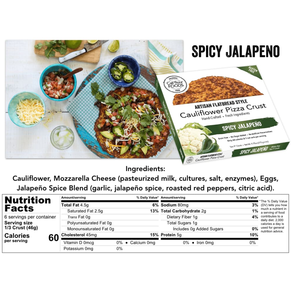 Califlour Foods Califlour Spicy Jalapeno Cauliflower Pizza Crust, 10 oz