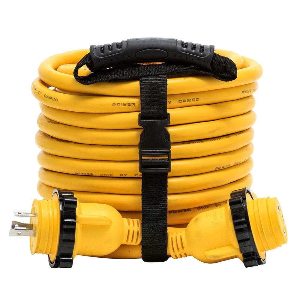 Camco 30 Amp Power Grip Marine Extension Cord - 50’ M-Locking/ F-Locking Adapter - Electrical | Shore Power,Boat Outfitting | Shore Power -