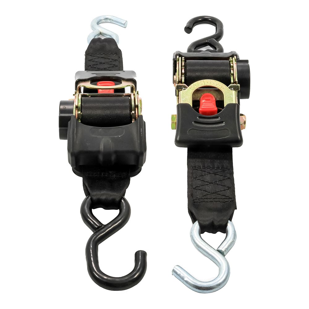 Camco Retractable Tie Down Straps - 2 Width 6’ Dual Hooks - Automotive/RV | Accessories,Trailering | Tie-Downs - Camco
