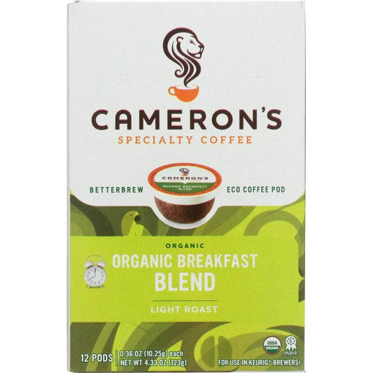 CAMERONS COFFEE Grocery > Beverages > Coffee, Tea & Hot Cocoa CAMERONS COFFEE: Breakfast Blend Organic Coffee 12 packets, 4.33 oz
