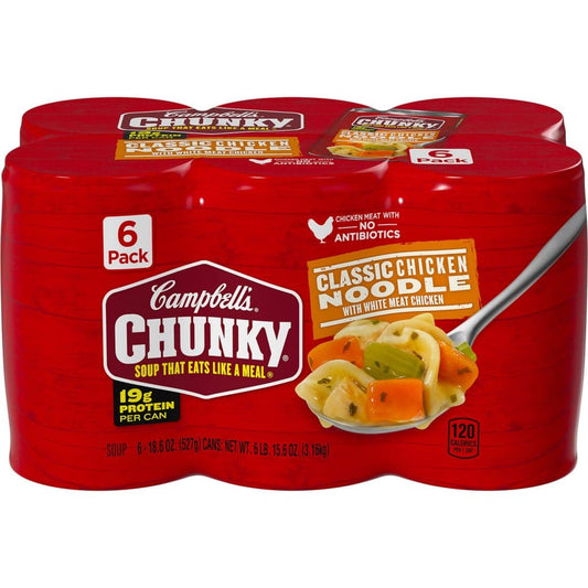 Campbell’s Chunky Classic Chicken Noodle Soup (18.6 oz. 6 pk.) - Canned Foods & Goods - Campbell’s Chunky