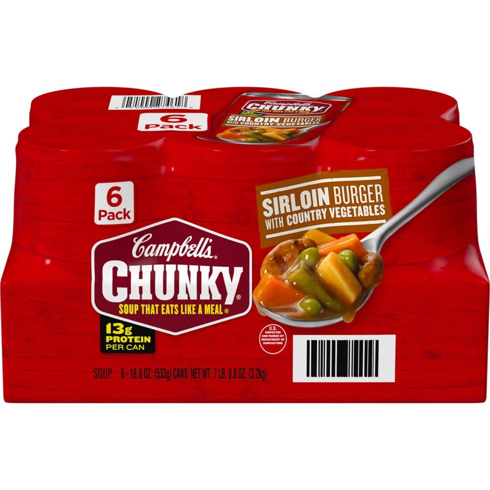 Campbell’s Chunky Sirloin Burger with Country Vegetables Soup (18.8 oz. 6 pk.) - Soups - ShelHealth
