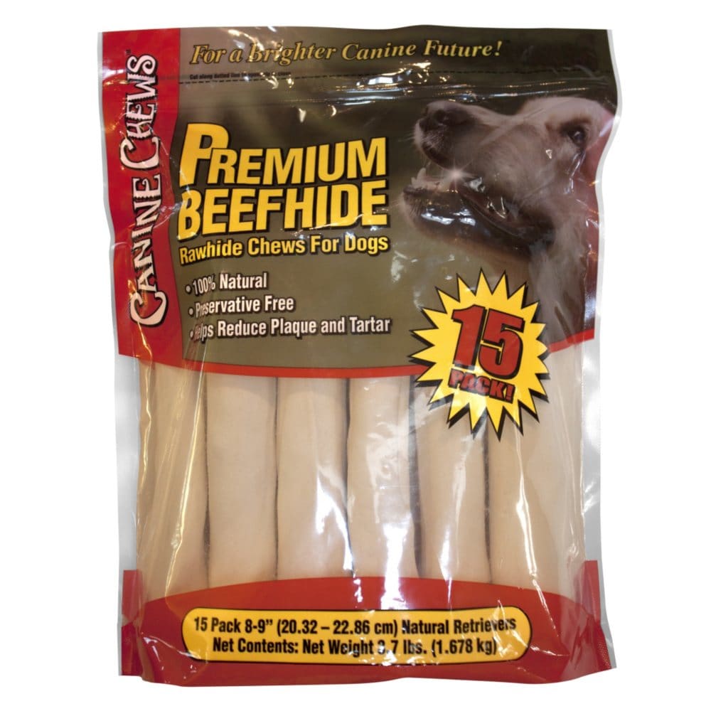 Canine Chews Premium All-Natural Beef Hide Canine Retrievers - 15 pk. - 3.7 lb. - Pledge Windex and Scrubbing Bubbles - Canine