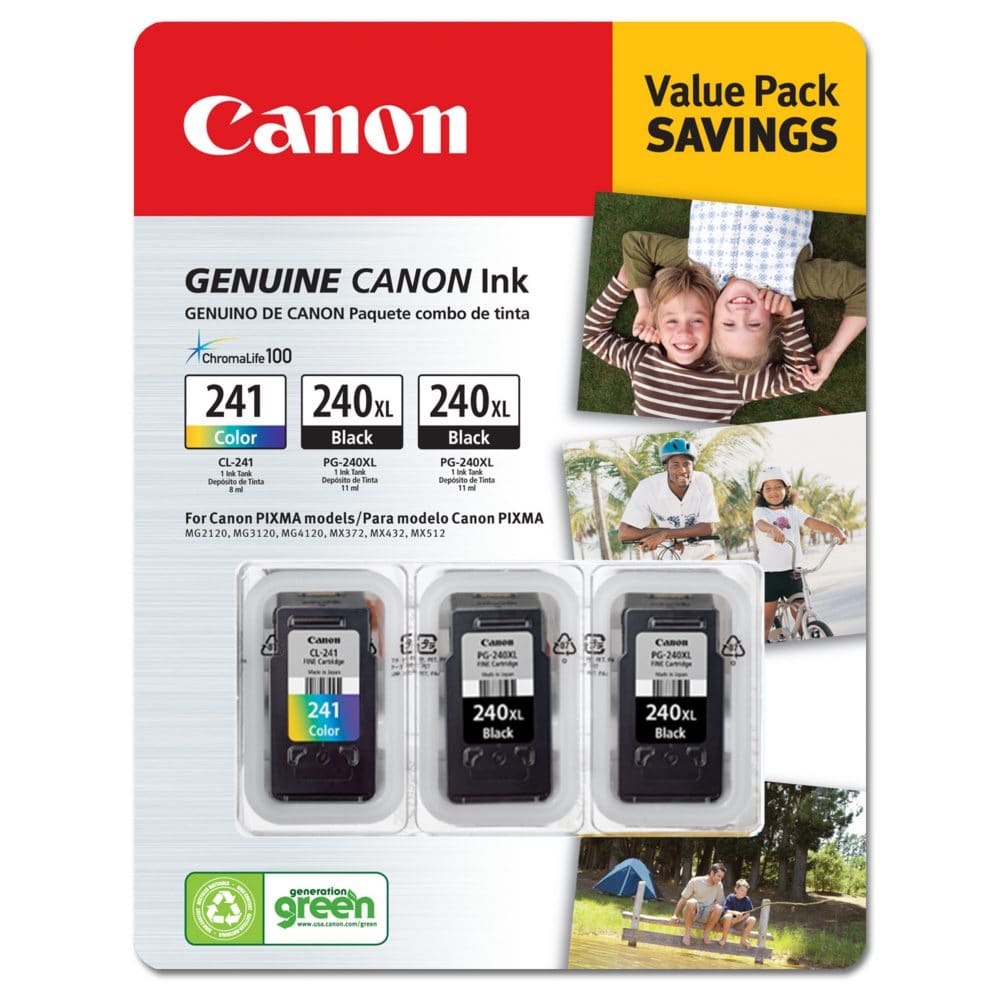 Canon PG-240XL/CL-241 Ink Tank Cartridge Black/Tri-Color (3 pk.) - Ink Cartridges - Canon
