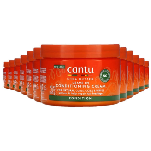 Cantu Shea Butter Leave-In Conditioning Cream For Natural Curls Coils & Waves 12 oz-12 Pack - Conditioner - Cantu