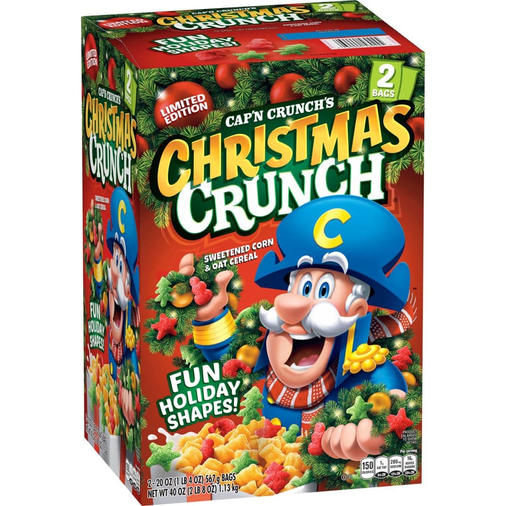 Cap’n Crunch’s Limited Edition Christmas Crunch Cereal (20 oz. 2pk.) - New Items - ShelHealth