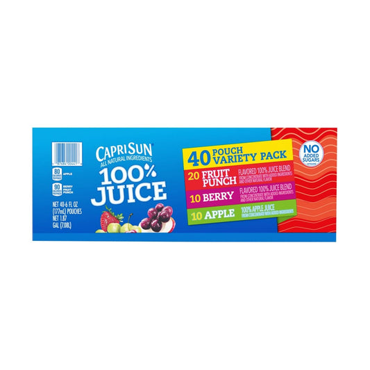 Capri Sun 100% Juice Naturally Flavored Variety Pack 40 pk./6 fl. oz. - Capri Sun