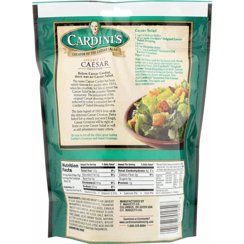 Caesar Cardinis Cardini's Gourmet Cut Caesar Croutons, 5 oz
