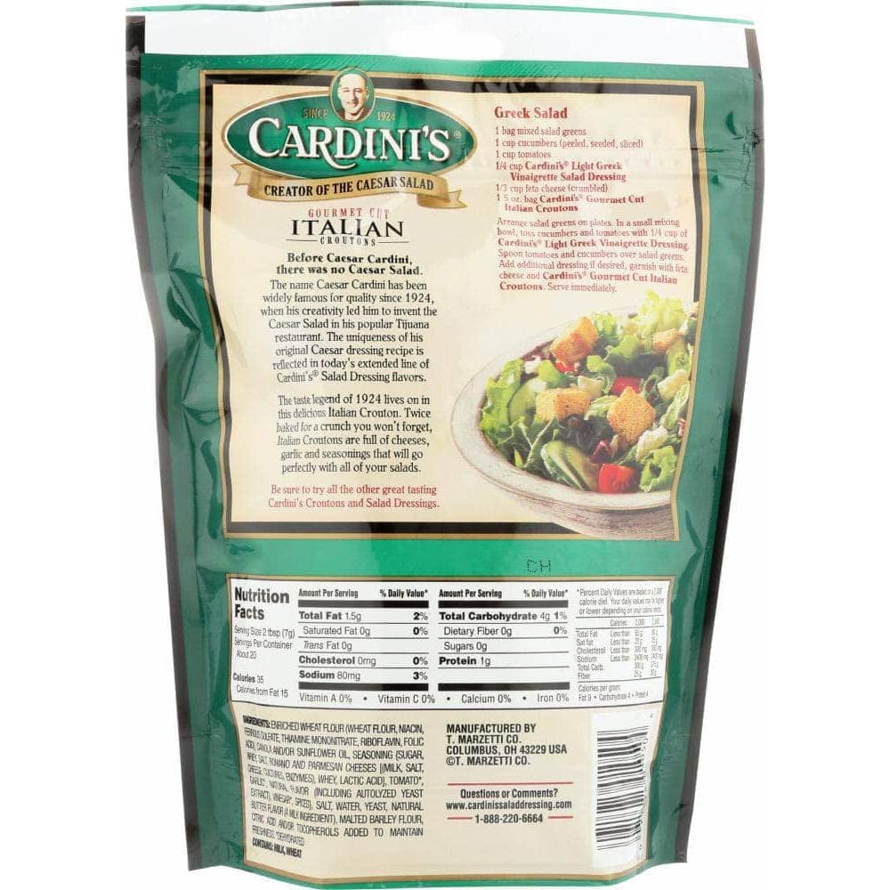 Caesar Cardinis Cardini's Twice Baked Gourmet Cut Italian Croutons, 5 oz