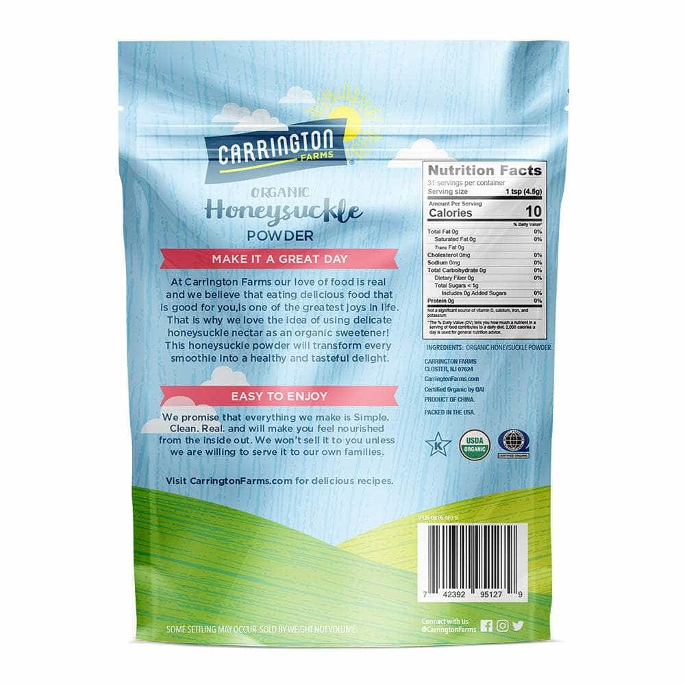 CARRINGTON FARMS Grocery > Cooking & Baking > Sugars & Sweeteners CARRINGTON FARMS: Organic Honeysuckle Powder, 3 oz