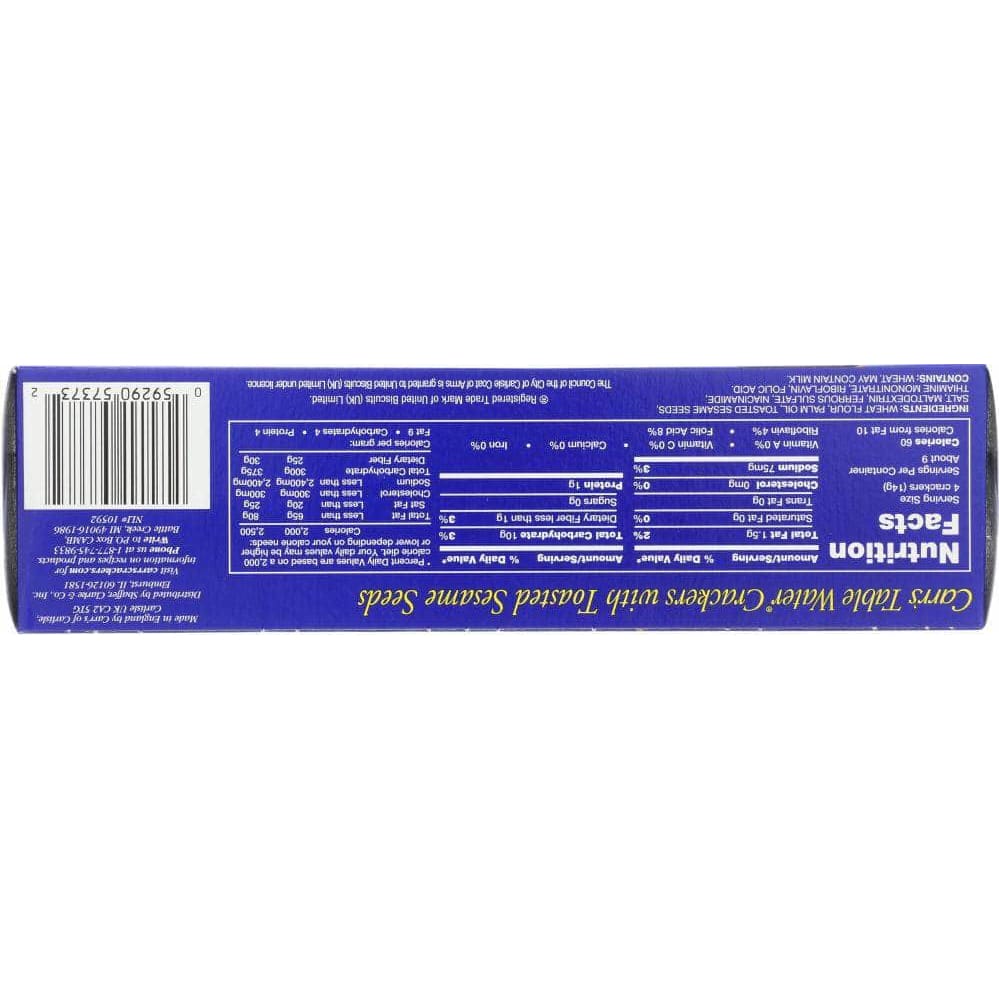 Carrs Carrs Table Water Crackers Toasted Sesame, 4.25 oz