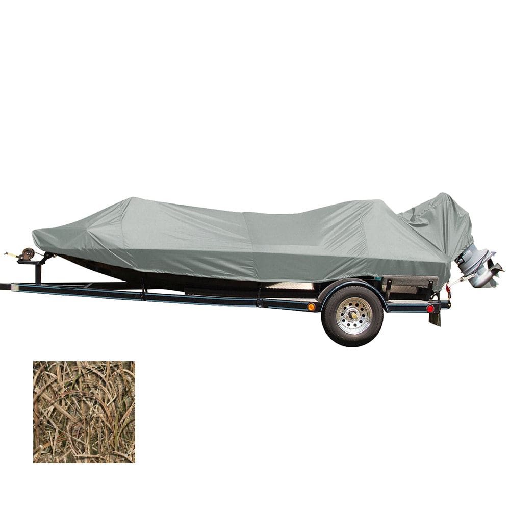 Carver Performance Poly-Guard Styled-to-Fit Boat Cover f/ 15.5’ Jon Style Bass Boats - Shadow Grass - Winterizing | Winter Covers,Boat