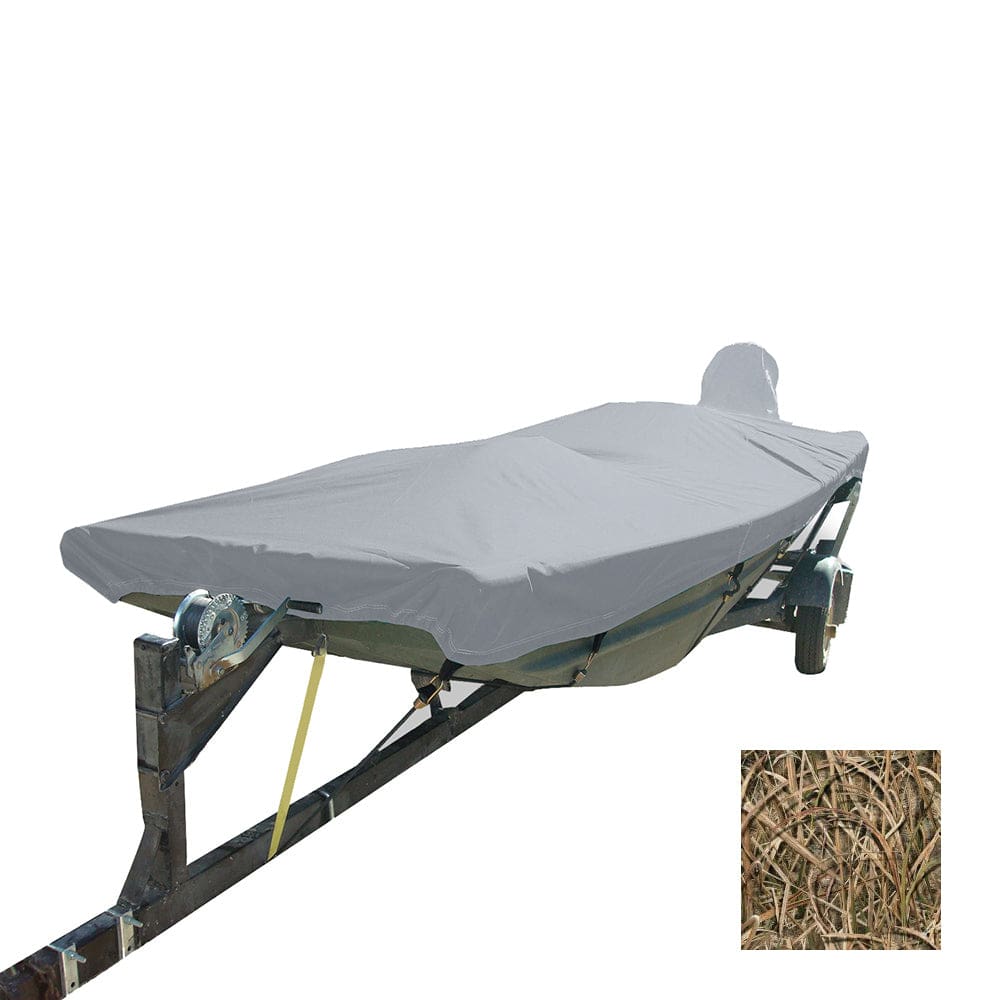 Carver Performance Poly-Guard Styled-to-Fit Boat Cover f/ 16.5’ Open Jon Boats - Shadow Grass - Winterizing | Winter Covers,Boat Outfitting