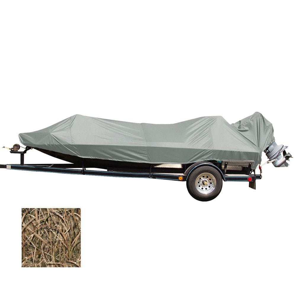 Carver Performance Poly-Guard Styled-to-Fit Boat Cover f/ 18.5’ Jon Style Bass Boats - Shadow Grass - Winterizing | Winter Covers,Boat