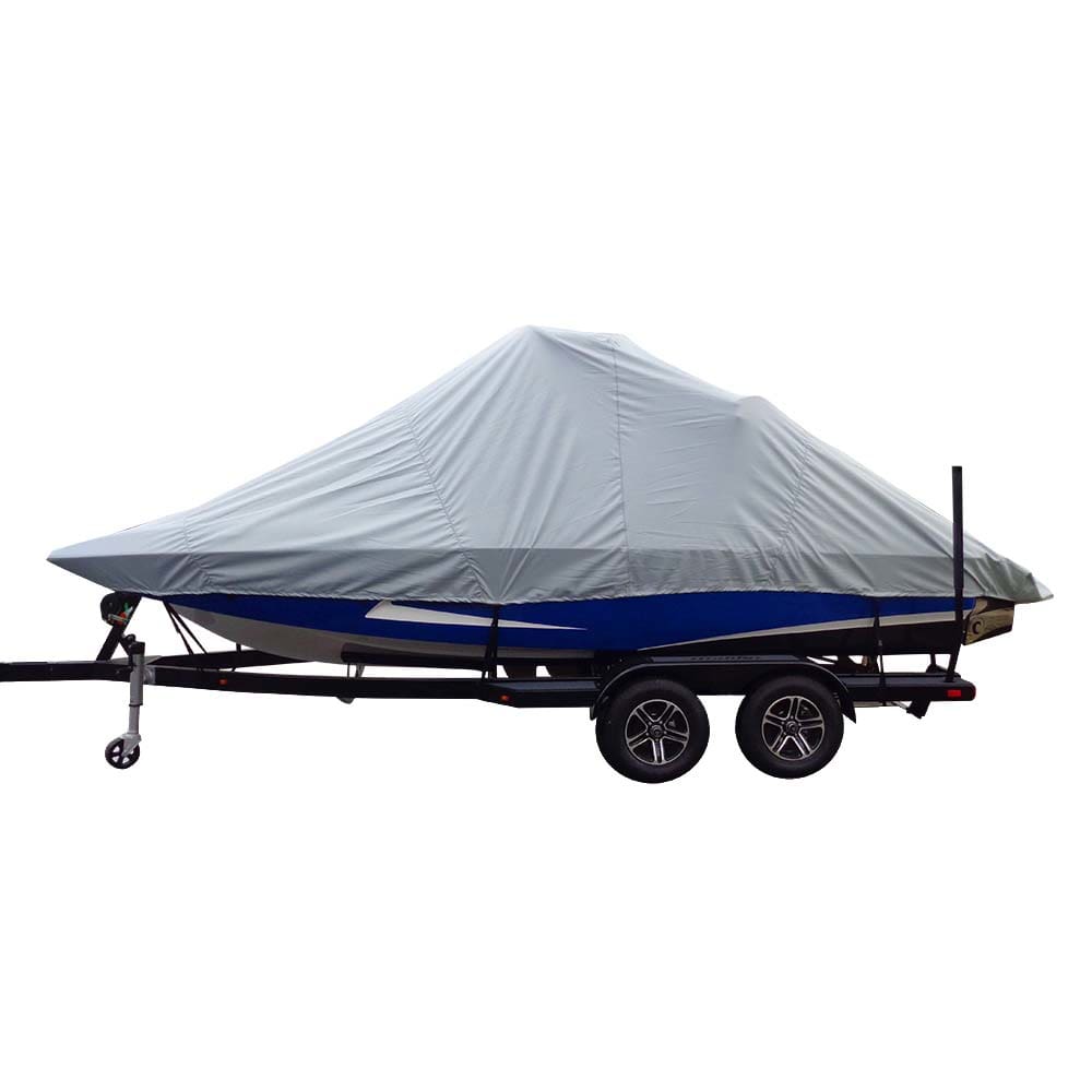 Carver Sun-DURA® Specialty Boat Cover f/ 22.5’ Inboard Tournament Ski Boats w/ Wide Bow & Swim Platform - Grey - Winterizing | Winter