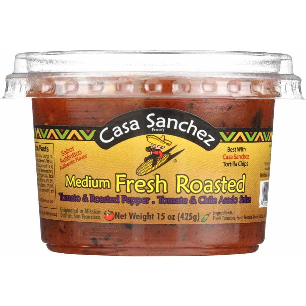 House Salsa Casa Sanchez Foods Medium Fresh Roasted Salsa, 15 oz (Case of 4 ...