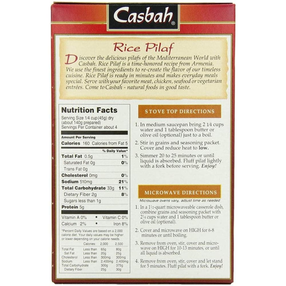 CASBAH Casbah Rice Pilaf, 7 Oz