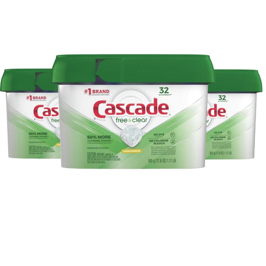 Cascade Free & Clear ActionPacs Dishwasher Detergent Pods Lemon Essence 36 Ct - 3 Pack - Dishwasher Pods - cascade