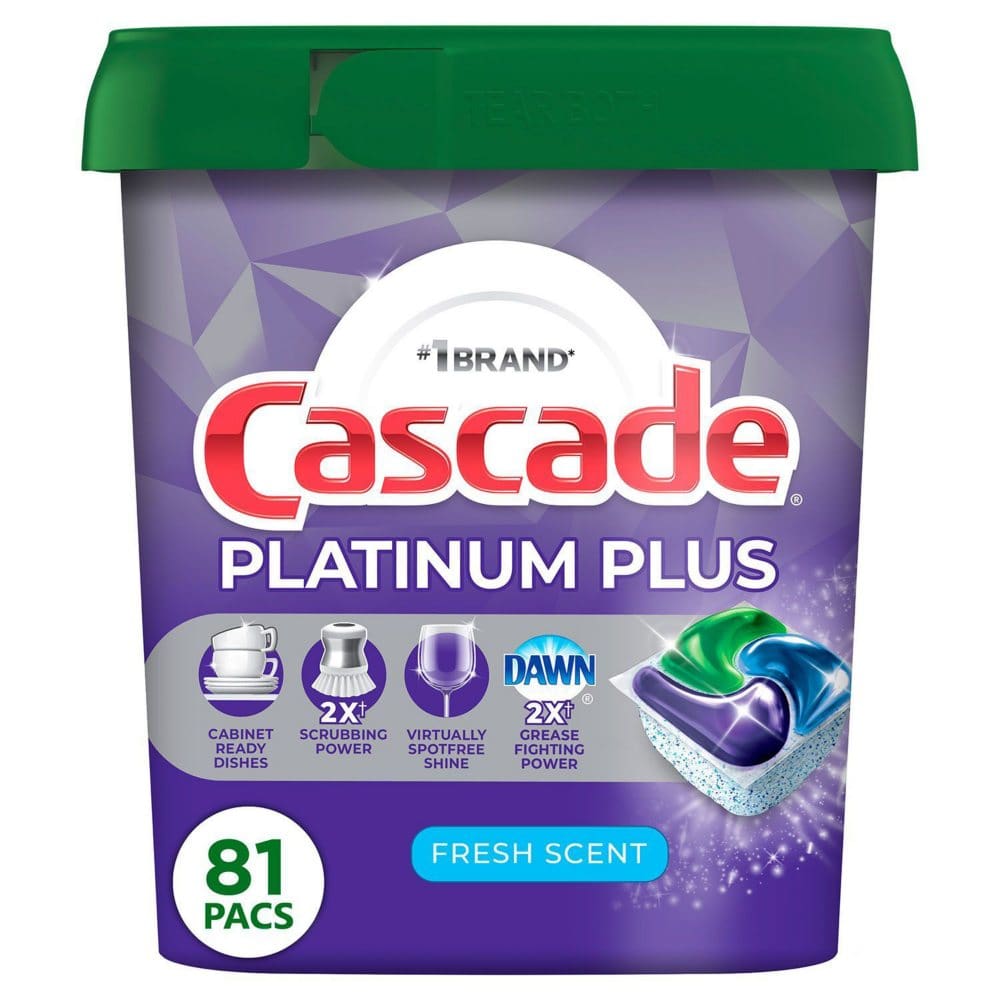 Cascade Platinum Plus ActionPacs Dishwasher Detergent Pacs Fresh Scent (81 ct.) - Cleaning Supplies - Cascade