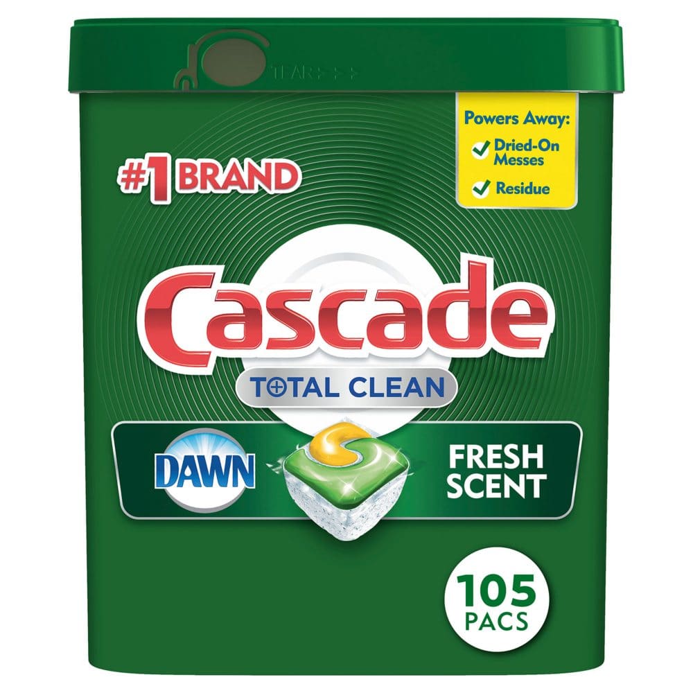 Cascade Total Clean ActionPacs Dishwasher Detergent Pacs Fresh Scent (105 ct.) (Pack of 10) - Cleaning Supplies - Cascade